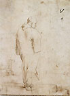 STEFANO DELLA BELLA, Standing Man near the Sea, pen